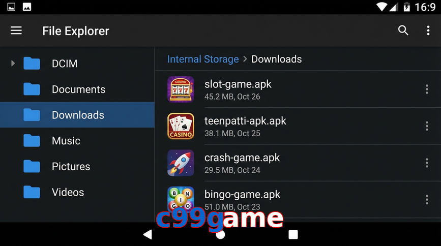 Main screen of C99game gameapk page for PK players